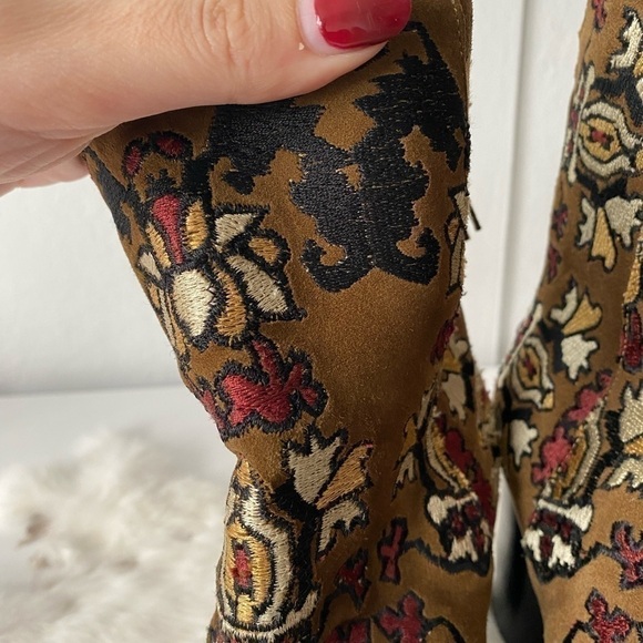 Isabel Marant Embroidered Suede Ankle Boots - Picture 8 of 12